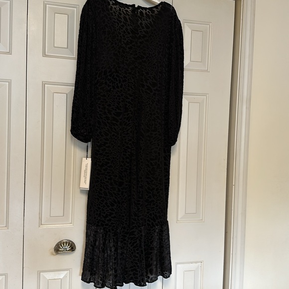 Calvin Klein stunning black womens DRESS mock wrap VELVET tie at side S… - Picture 15 of 16